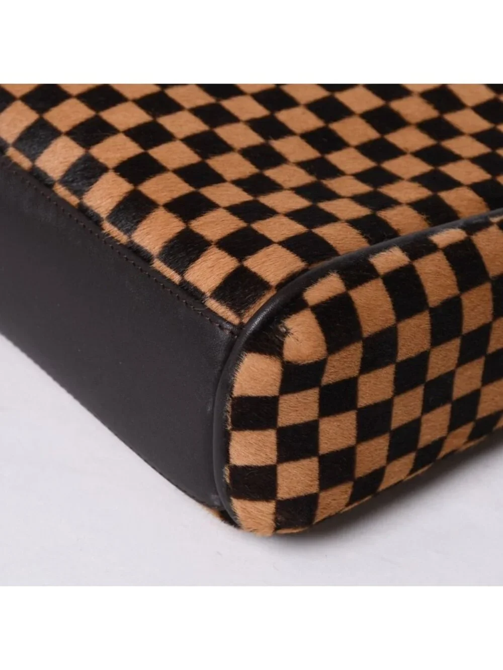 Louis Vuitton Lion Handbag Brown Leather Damier Sauvage Gold